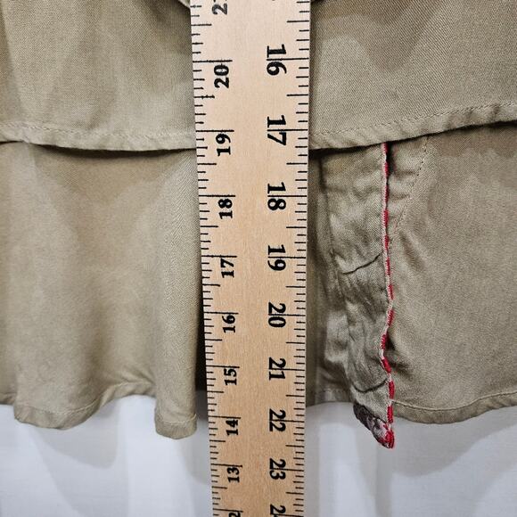 Raga [Sample] Blouse Tank Top Open Front Flowy Beige Size Small - Picture 8 of 8